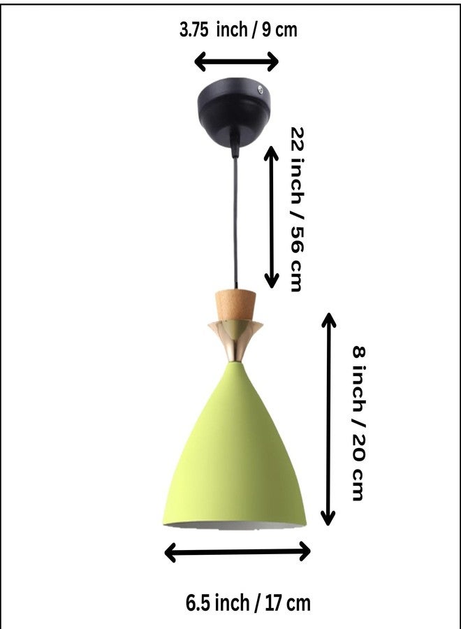 Keyplus Aluminium Hanging Bell Shade Light, Moss Green, Pack Of 4 - Image 3